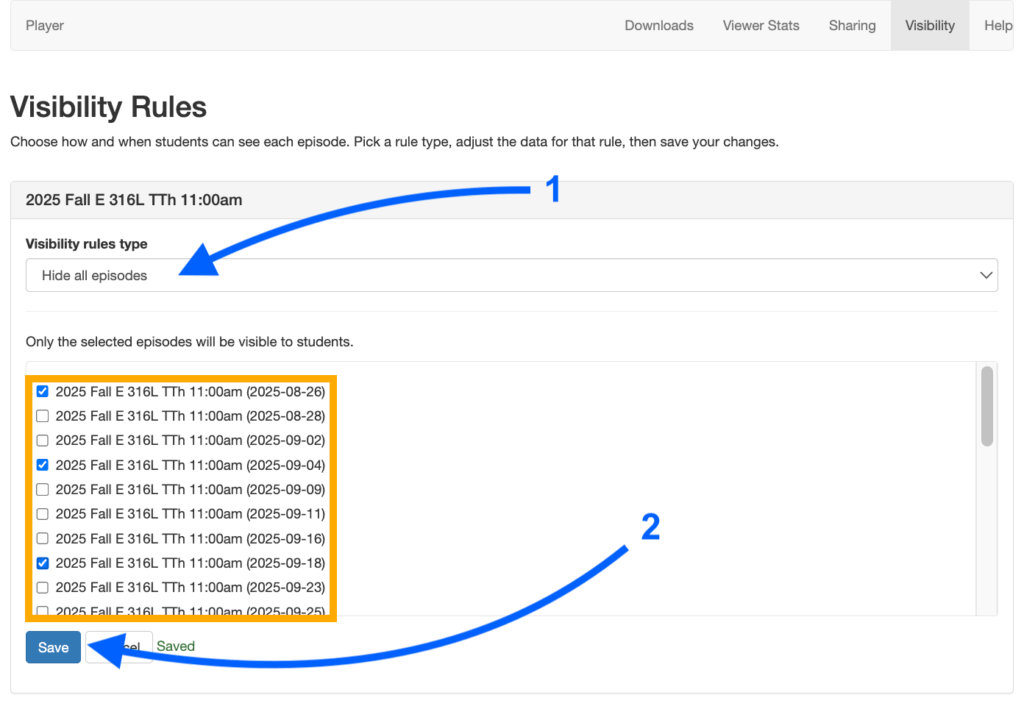 How to hide all episodes.