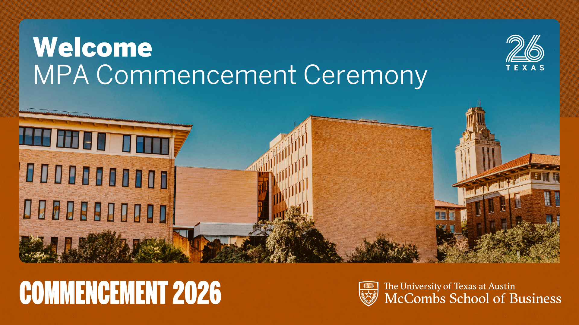 University of Texas at Austin McCombs MPA commencement ceremony logo