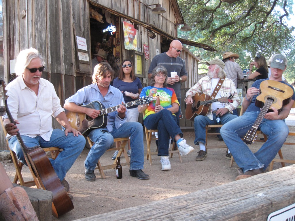 A "picking circle" in Luckenbach, TX