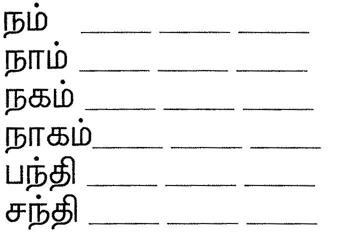 Tamil Script Learners Manual » 3. Learning Moduals